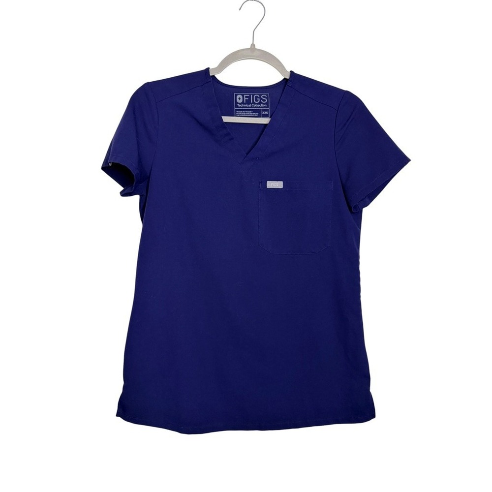 FIGS‎ Technical Collection Navy Blue V-Neck Scrub Top FW1000 Womens XXS